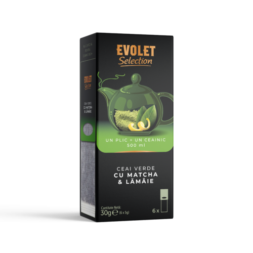 Ceai Verde cu Matcha & Lamaie Evolet Selection grand pack 6 x 5g