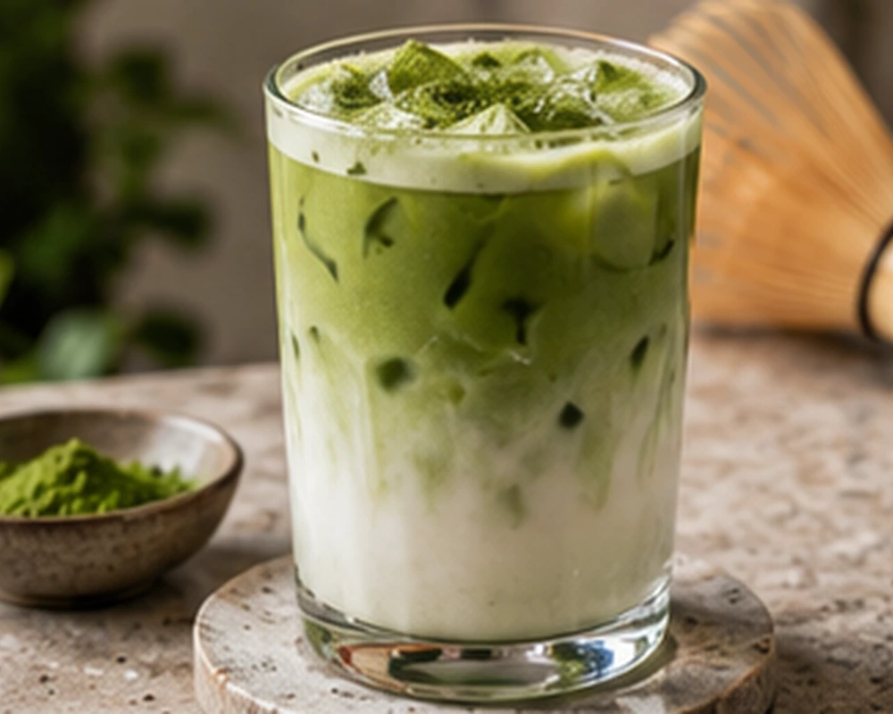 Matcha latte cald și rece